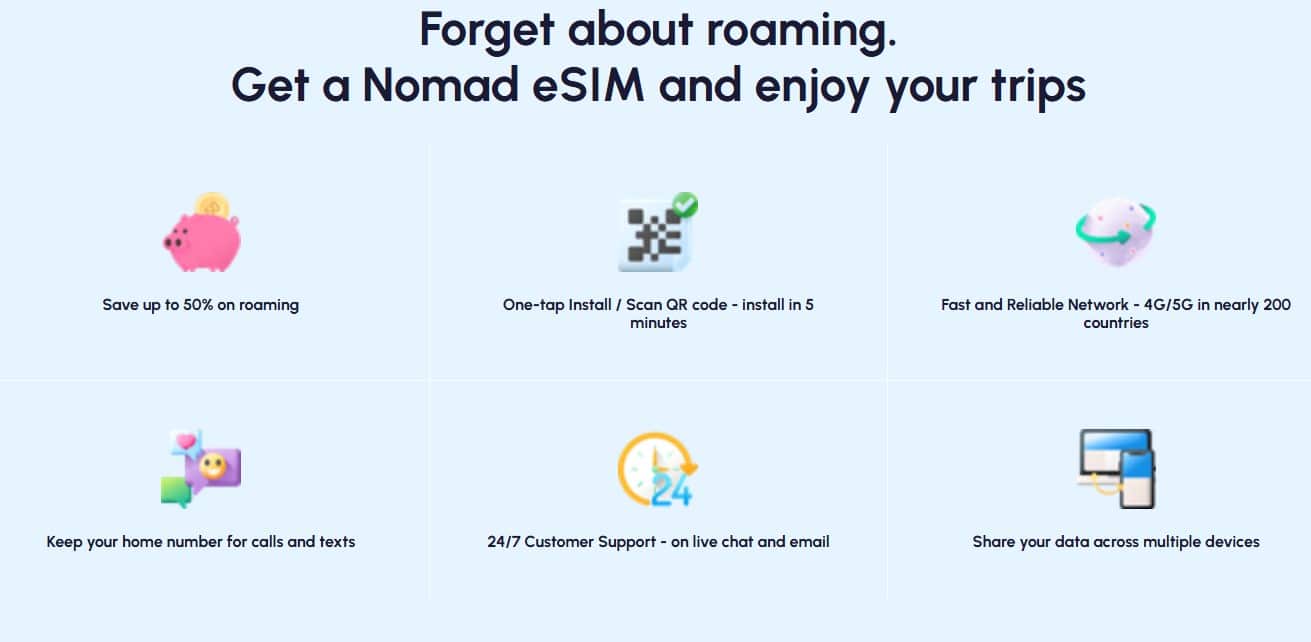 Nomad eSIM website